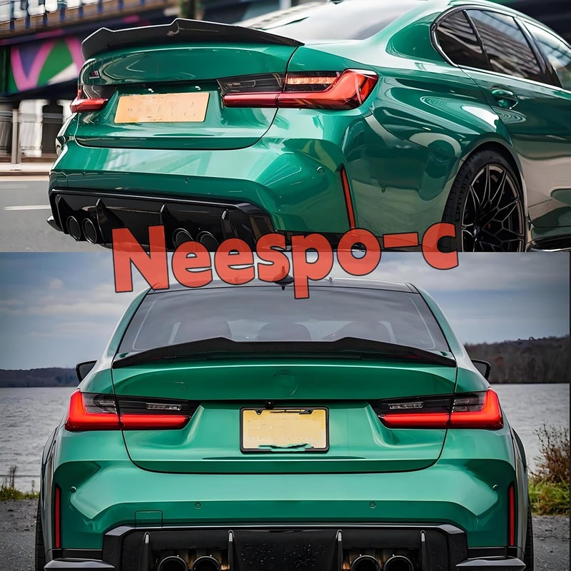 NeespoC Rear Spoiler Fit for BMW 3 Series G20 330i/ 330e/ 340i/ M340i/ M3 G80 2019-2025 Trunk Duckbill Wing, Gloss Black PSM Style Decklid Lip Exterior Accessories - Image 3